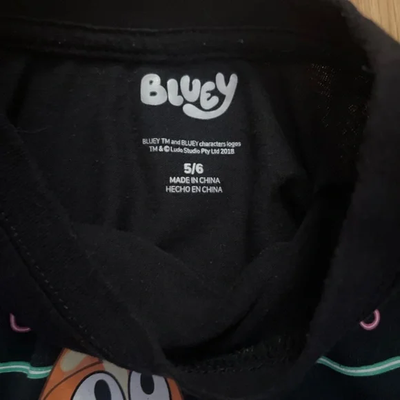 Bluey Toddler Bundle of Two Black and Blue Short Sleeve Tee Shirts / T-Shirt - Picture 5 of 7